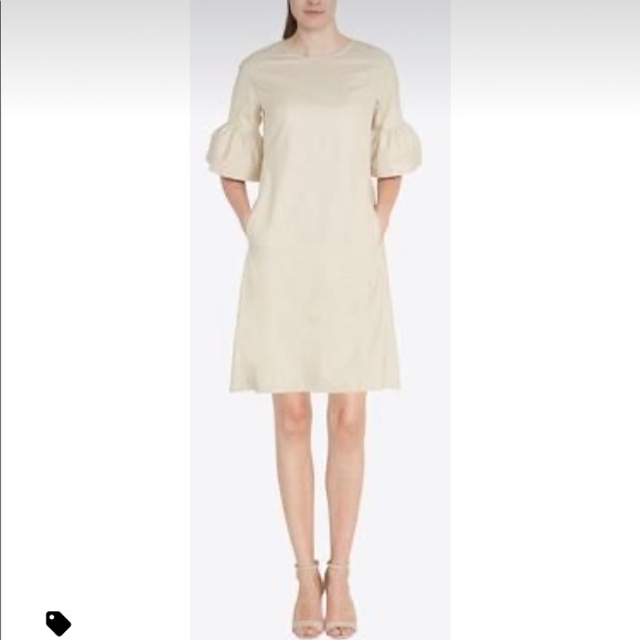 Kim & Proper Womens S Brigitte Dress Ruffle Minimalist Neutral Quiet Luxury - Picture 3 of 16